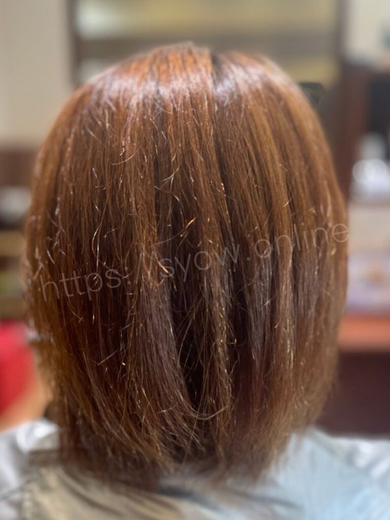 「頭が大きく見える…」膨らむ髪と広がるクセにサヨナラ!縮毛矯正RICHとカラーマジックで叶える小顔スタイル/ビフォー
