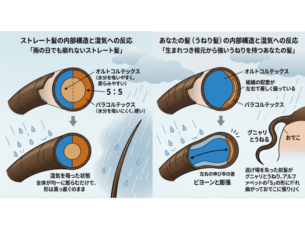あなたの前髪はどうしてうねるのか？分かりやすい図解で説明